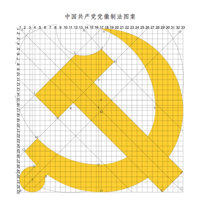 　　图表：《中国共产党党徽党旗条例》附件1：中国共产党党徽制法说明 新华社发